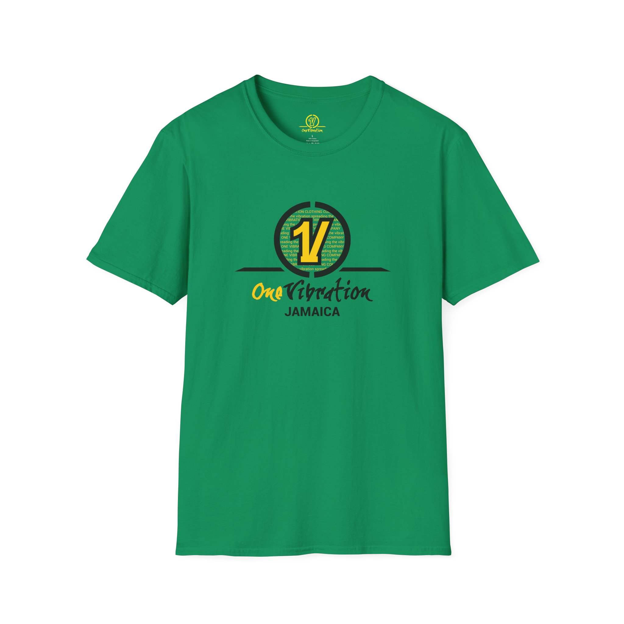 one vibration jamaica logo t shirt — reggae vibes green tee one vibration jamaica logo t shirt — reggae vibes green tee