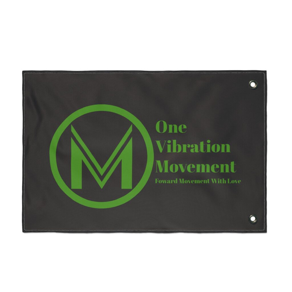 double sided flag — one vibration movement logo flag (red/green)