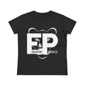 educated & powerful women's t shirt — bold lion graphic cotton tee