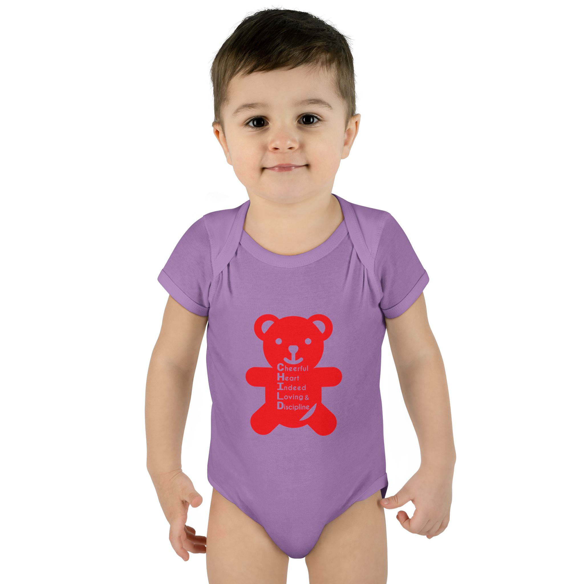 baby bodysuit — red teddy 'child graphic' infant onesie baby bodysuit — red teddy 'child graphic' infant onesie