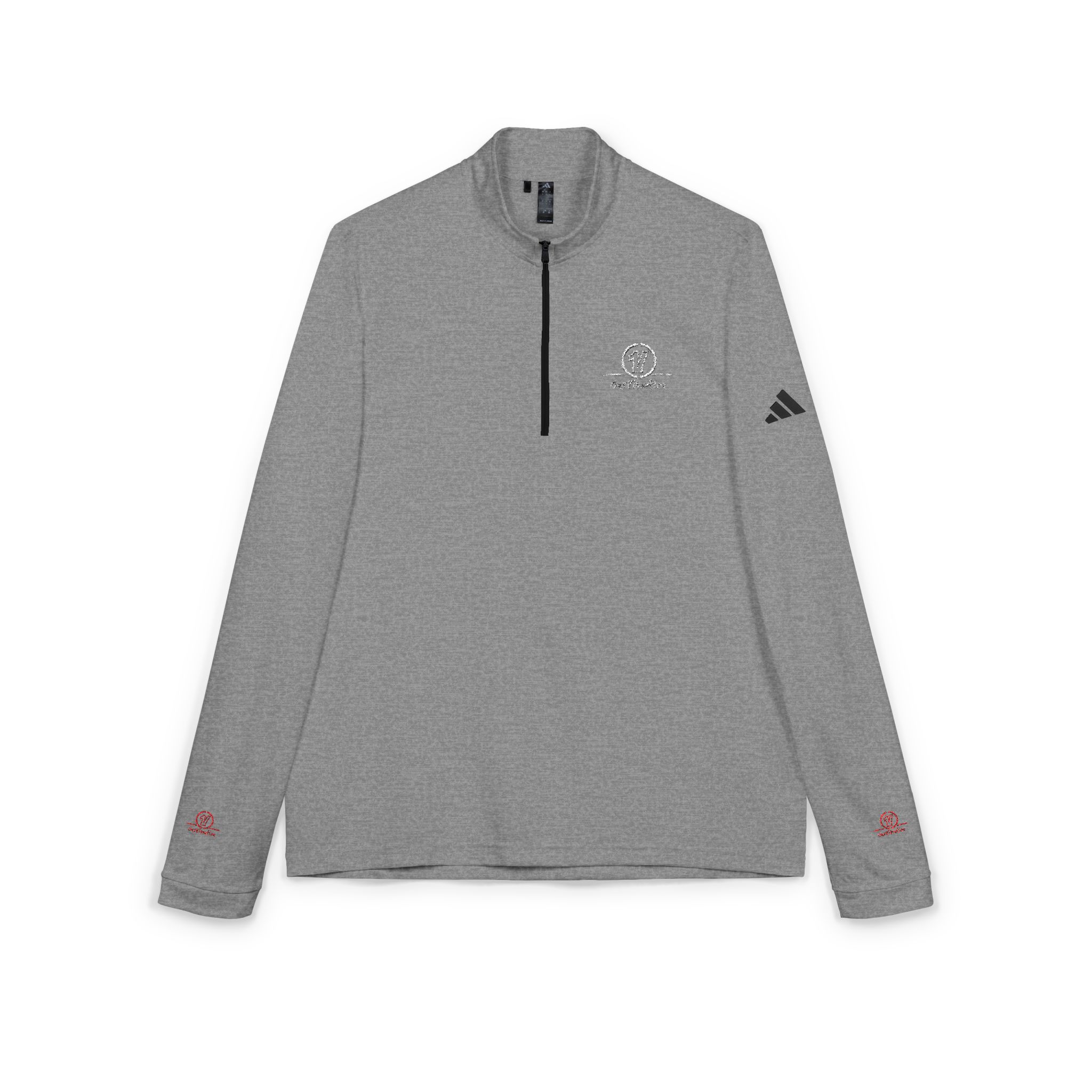 embroidered grey quarter zip pullover — performance adidas® golf top embroidered grey quarter zip pullover — performance adidas® golf top