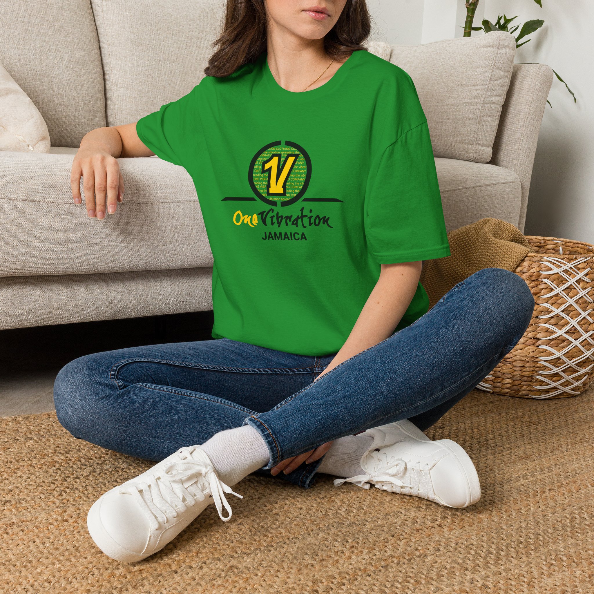 one vibration jamaica logo t shirt — reggae vibes green tee one vibration jamaica logo t shirt — reggae vibes green tee