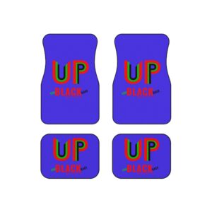 up black car floor mats (set of 4) — bold multicolor auto carpet mats