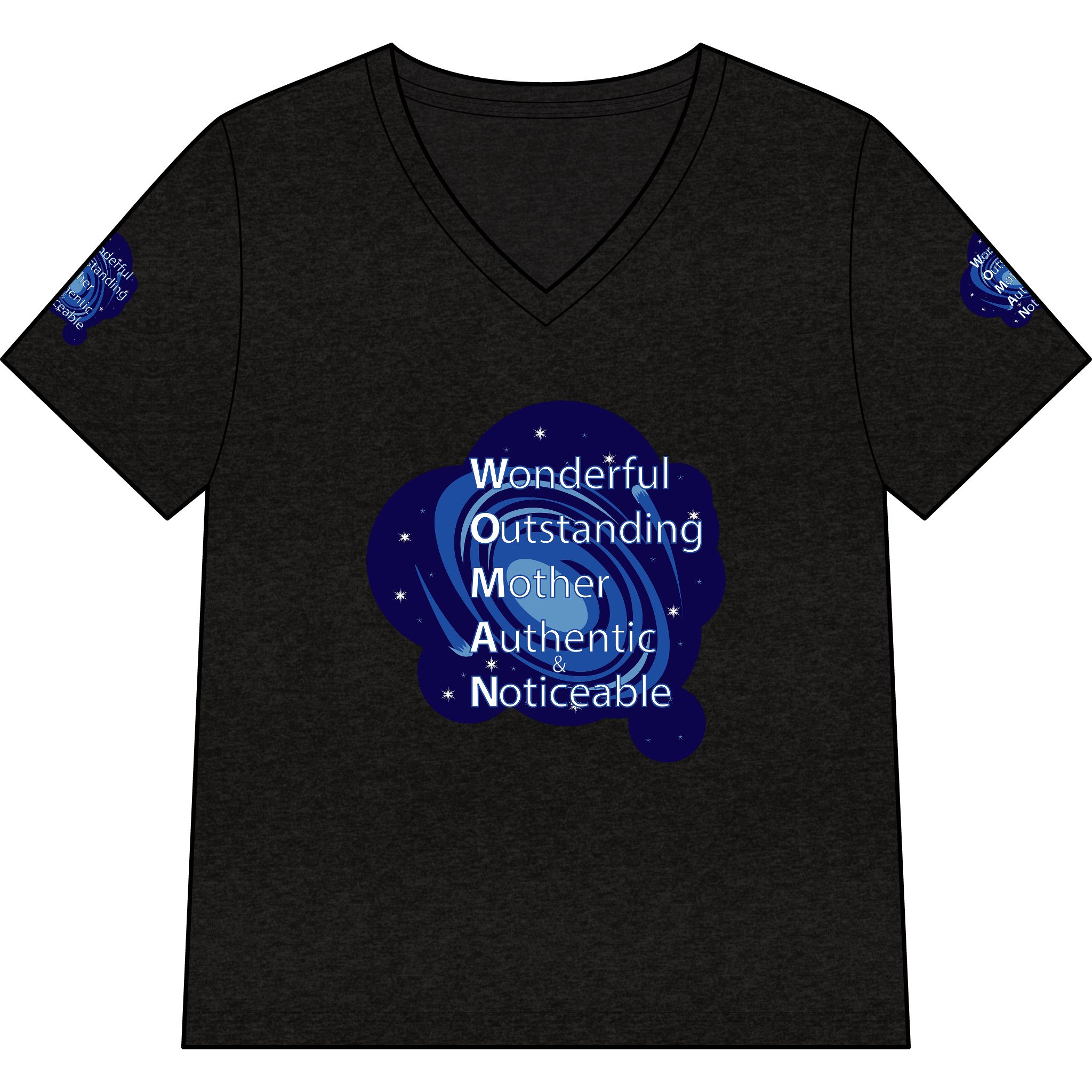 mother acrostic v neck tee — "wonderful outstanding mother authentic noticeable" mother acrostic v neck tee — "wonderful outstanding mother authentic noticeable"