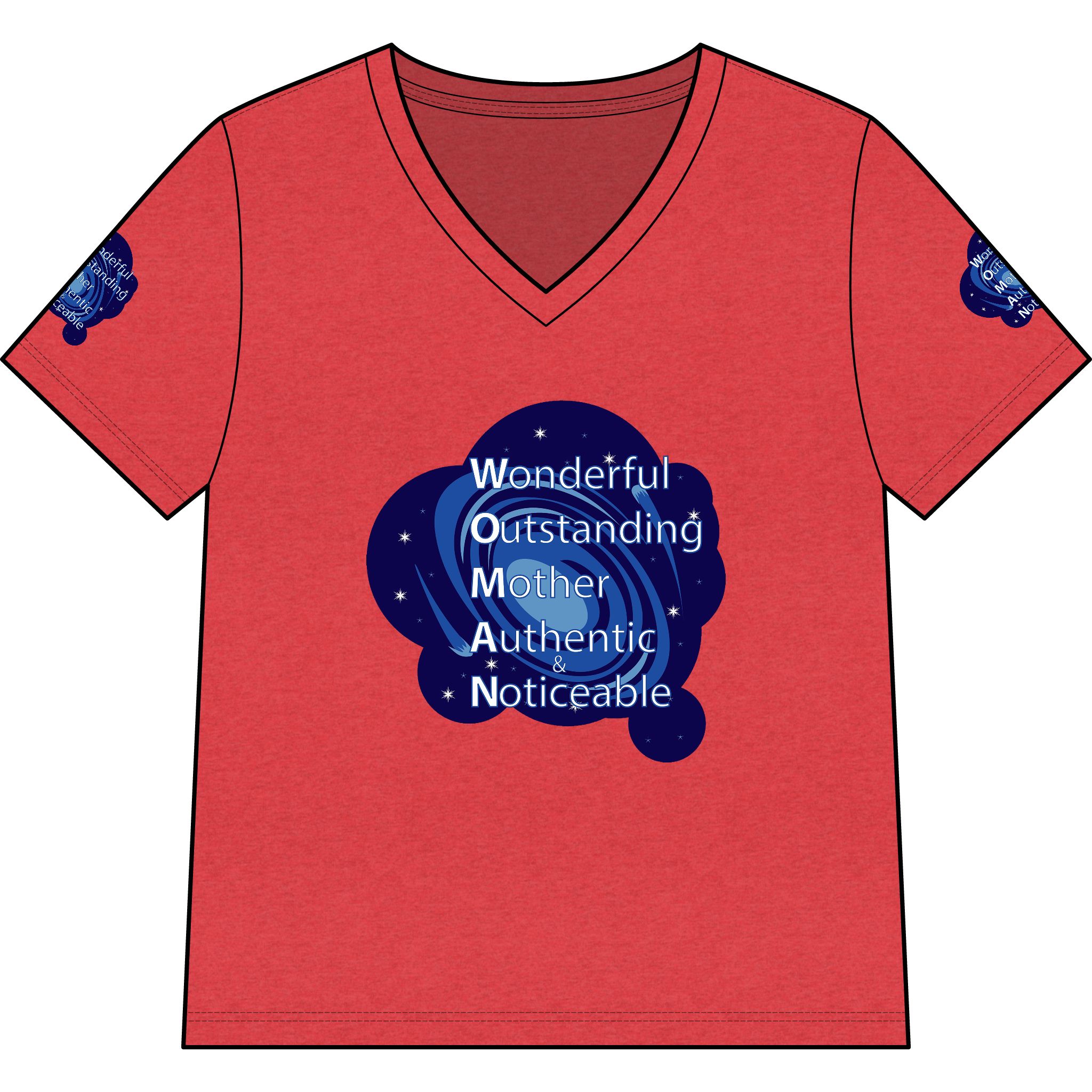mother acrostic v neck tee — "wonderful outstanding mother authentic noticeable" mother acrostic v neck tee — "wonderful outstanding mother authentic noticeable"