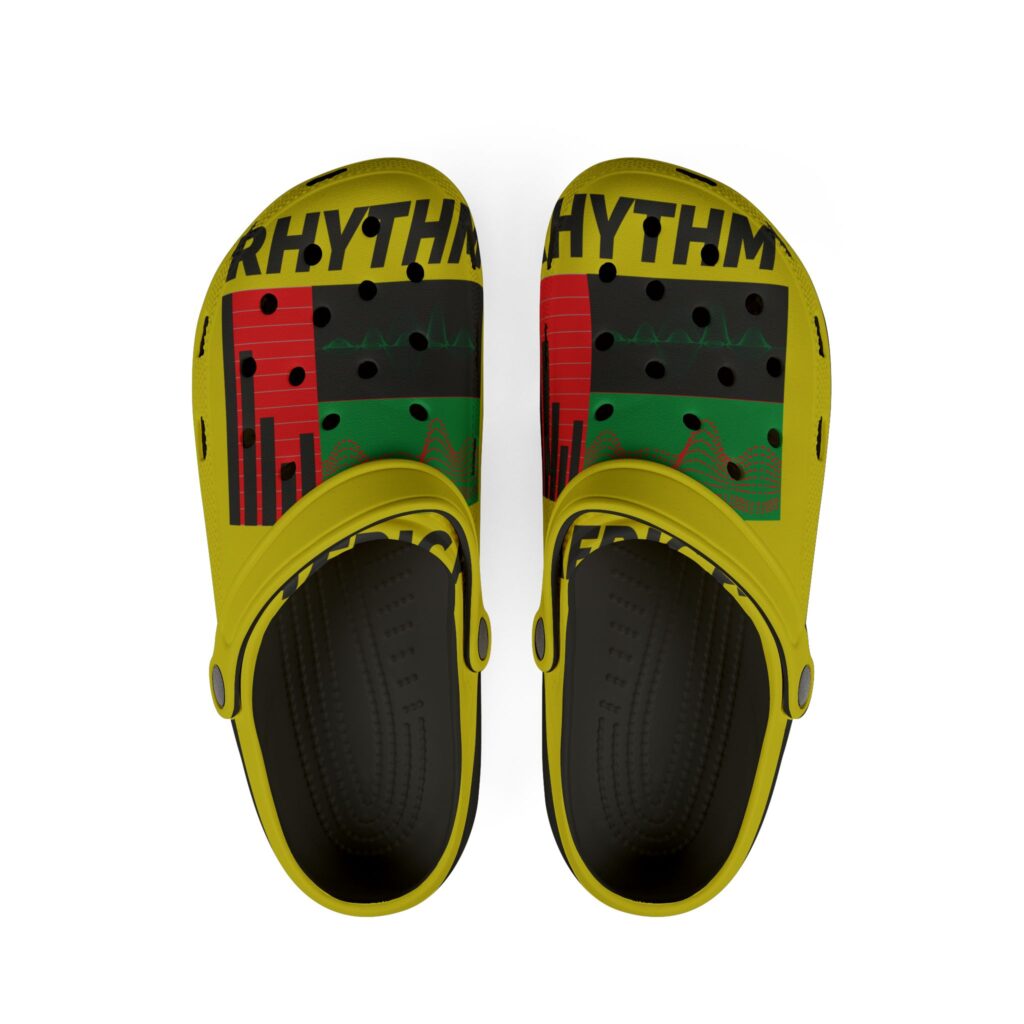 holiday dice pattern eva foam clogs — festive board game print