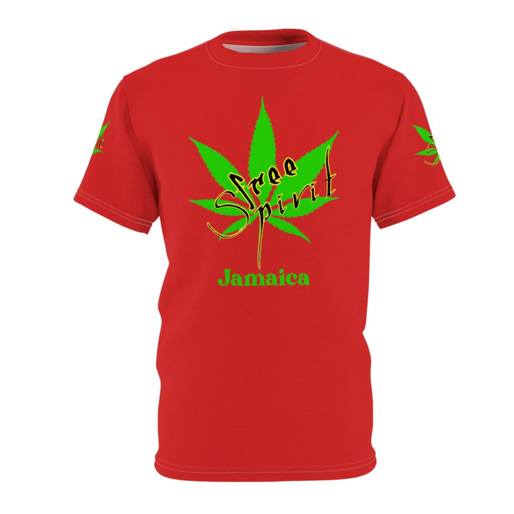 t shirt — "free spirit" marijuana leaf graphic tee
