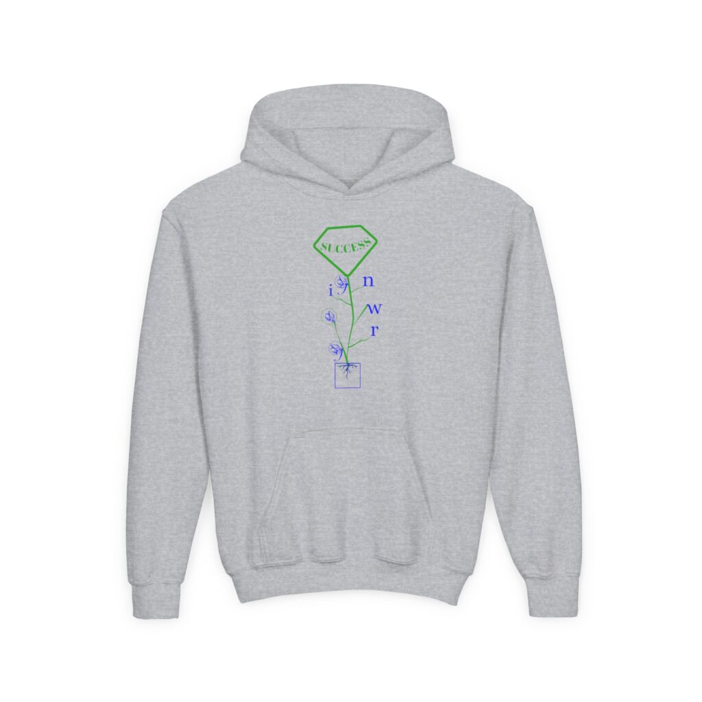 youth hoodie with flower logo
