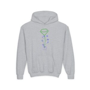 youth hoodie with flower logo