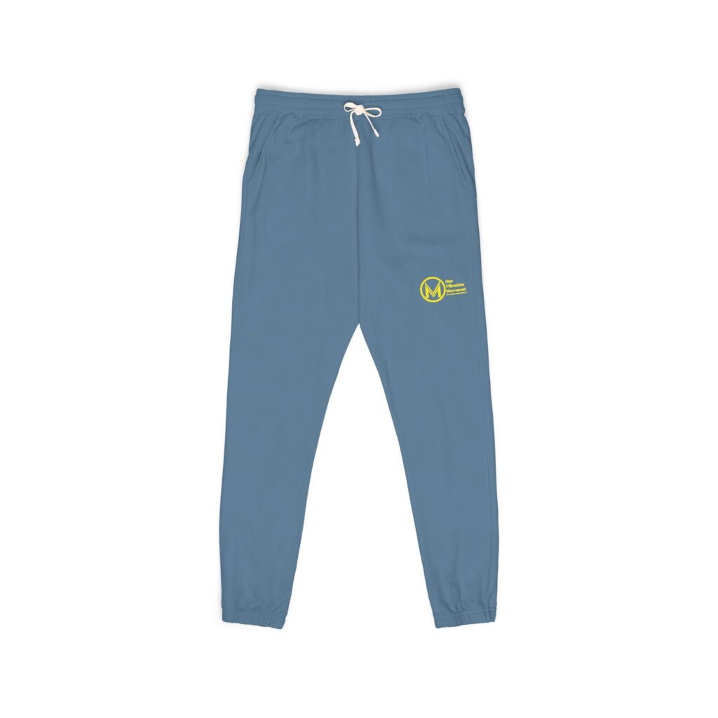 garment dyed fleece sweatpants — one vibration movement logo joggers