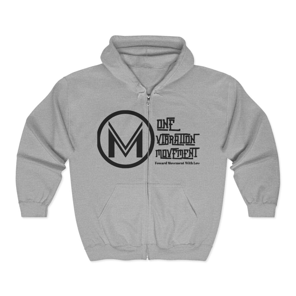 'one vibration' movement logo zip up sweatshirt