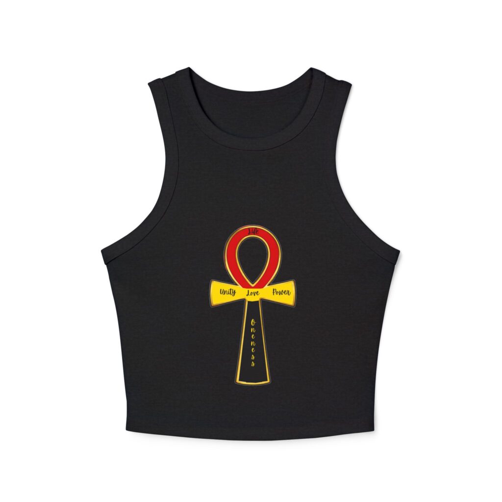 ankh symbol crop tank top — afrocentric faith & confidence racerback