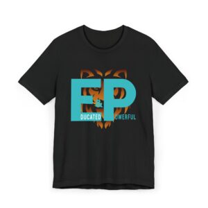 ep tiger logo t‑shirt — educated & powerful graphic tee