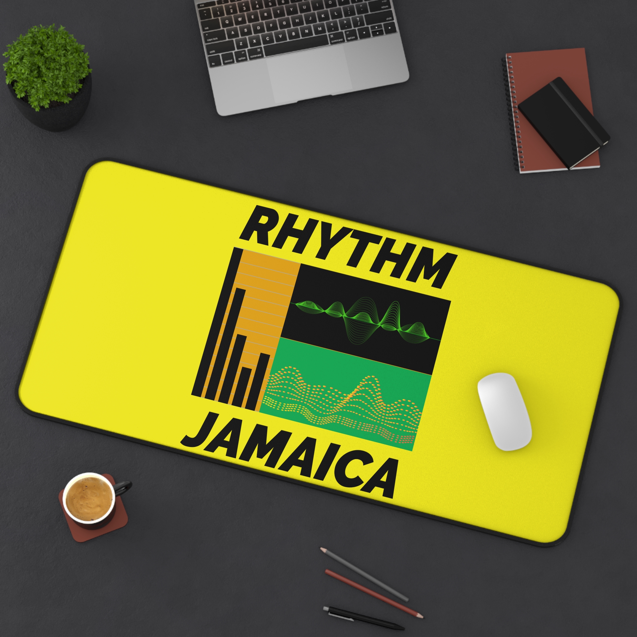 rhythm jamaica desk mat — reggae music equalizer / office mouse pad rhythm jamaica desk mat — reggae music equalizer / office mouse pad