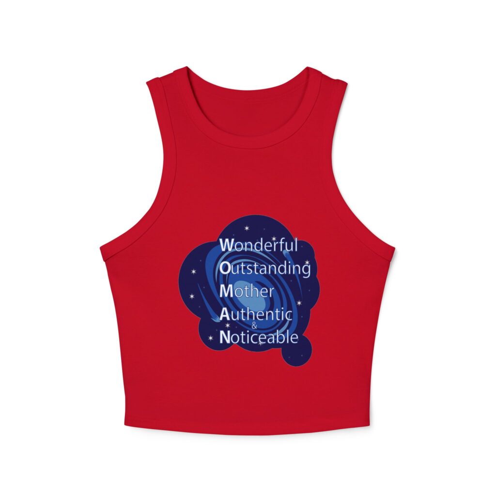 racer tank — "wonderful outstanding mother" galaxy acronym design