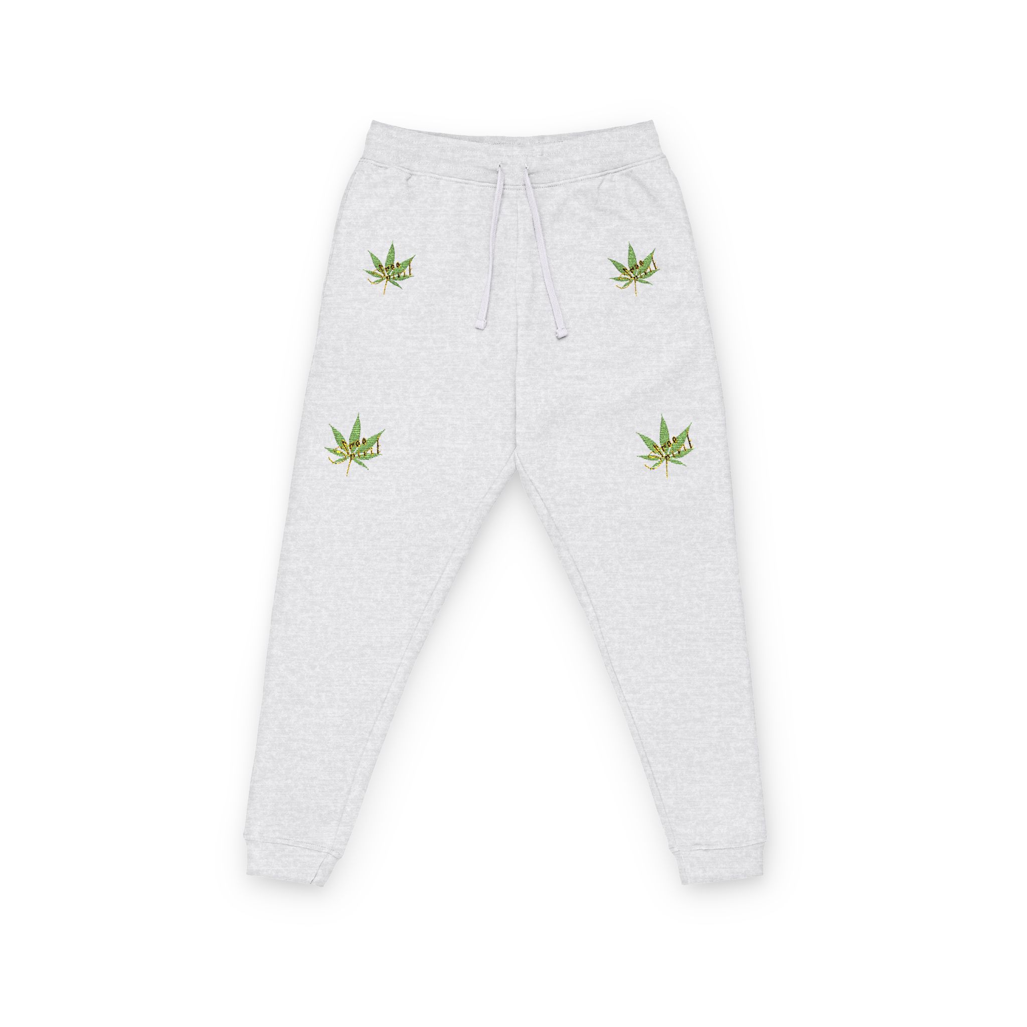 embroidered cannabis leaf joggers – relaxed fleece sweatpants embroidered cannabis leaf joggers – relaxed fleece sweatpants