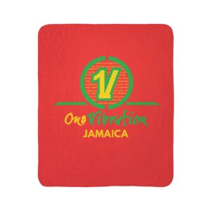 jamaica one vibration sherpa blanket – red fleece cozy throw