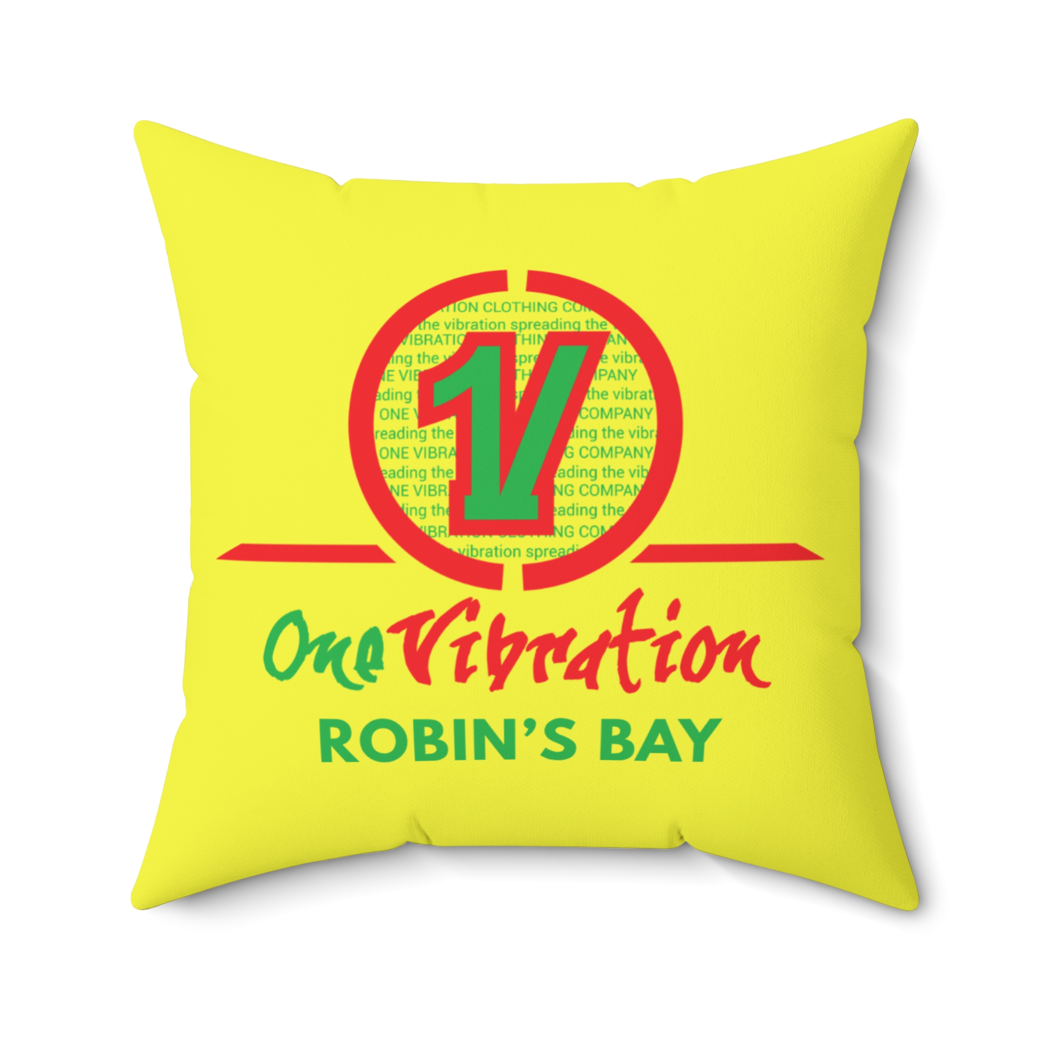 one vibration robin’s bay decorative pillow — reggae inspired logo throw pillow one vibration robin’s bay decorative pillow — reggae inspired logo throw pillow
