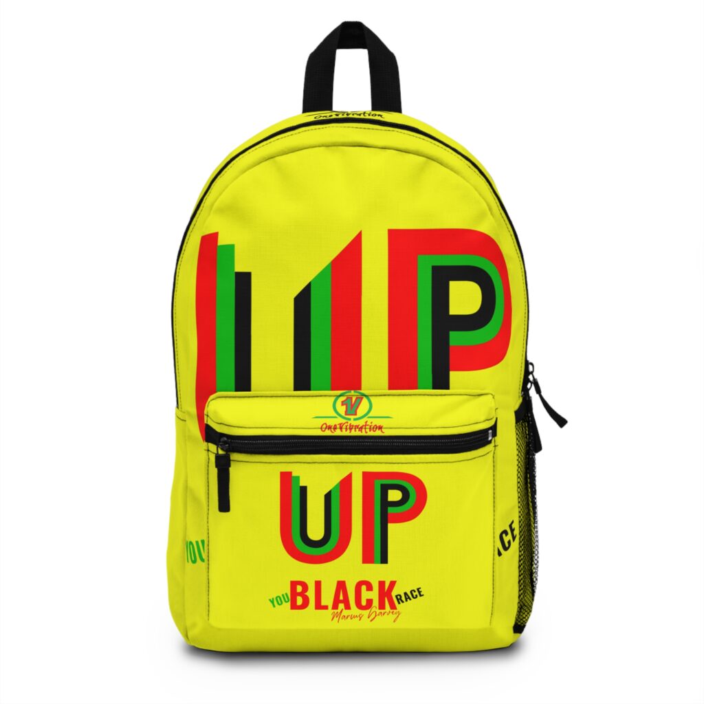 backpack — "up your black" bold rasta color statement backpack