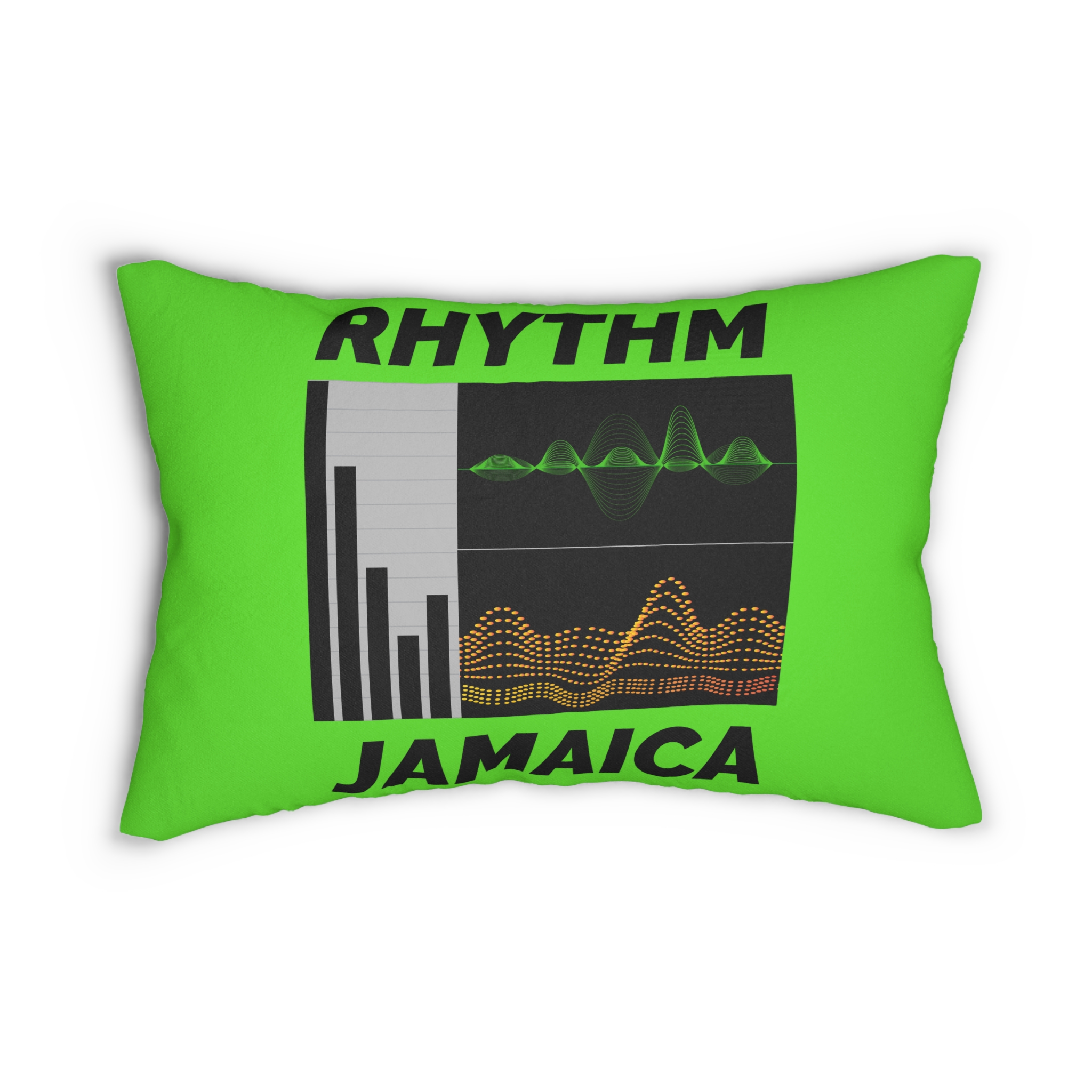 rhythm jamaica lumbar pillow — reggae wave music graphic cushion rhythm jamaica lumbar pillow — reggae wave music graphic cushion