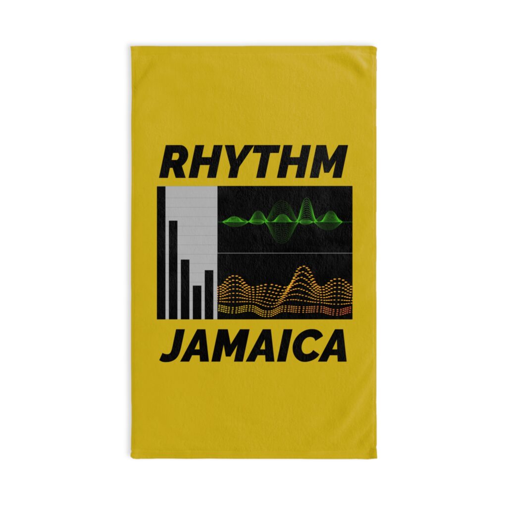 rhythm jamaica hand towel – reggae wave music graphic