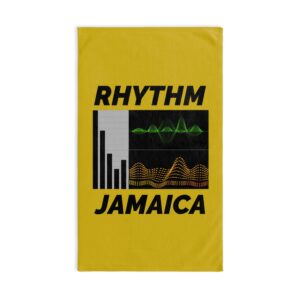 rhythm jamaica hand towel – reggae wave music graphic