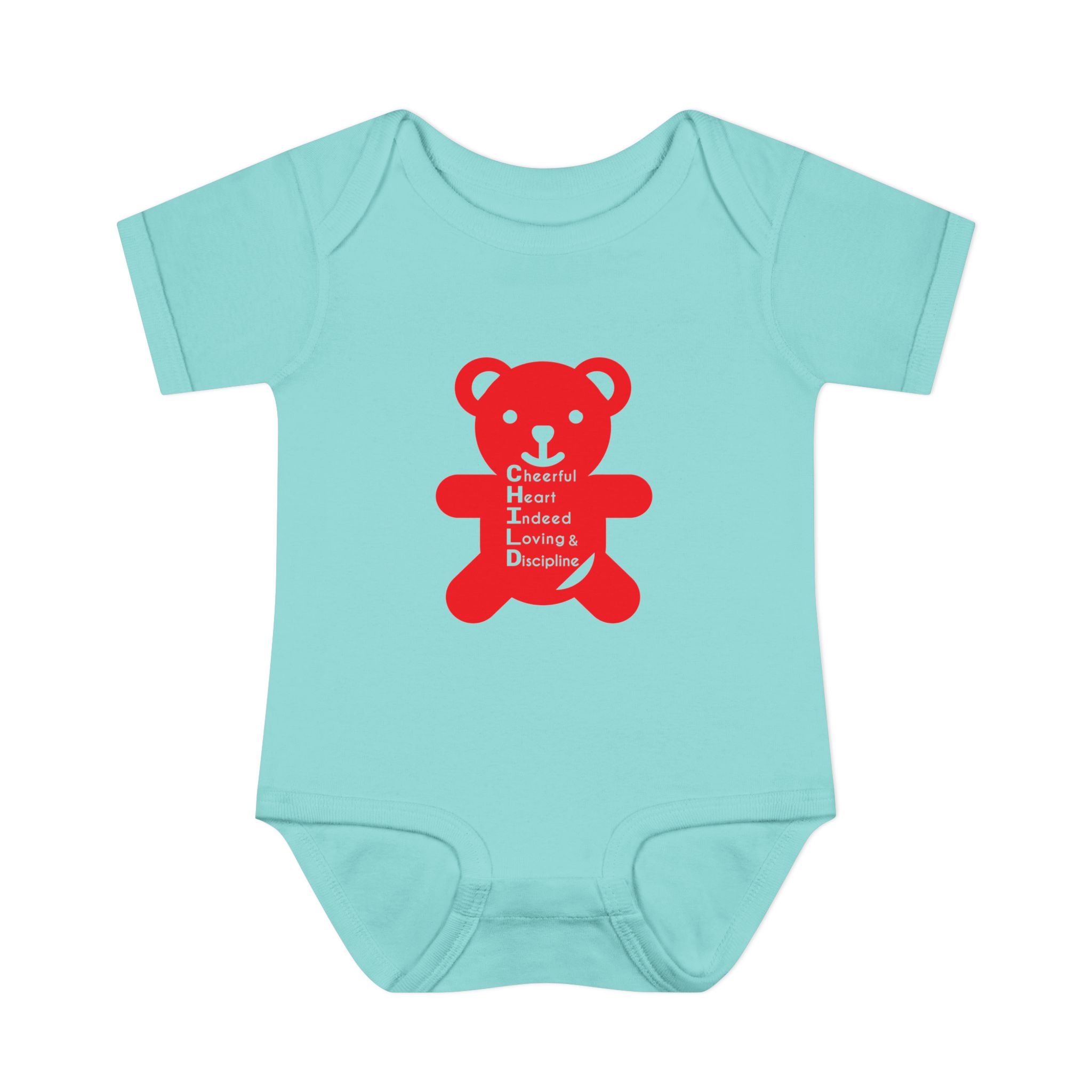 baby bodysuit — red teddy 'child graphic' infant onesie baby bodysuit — red teddy 'child graphic' infant onesie