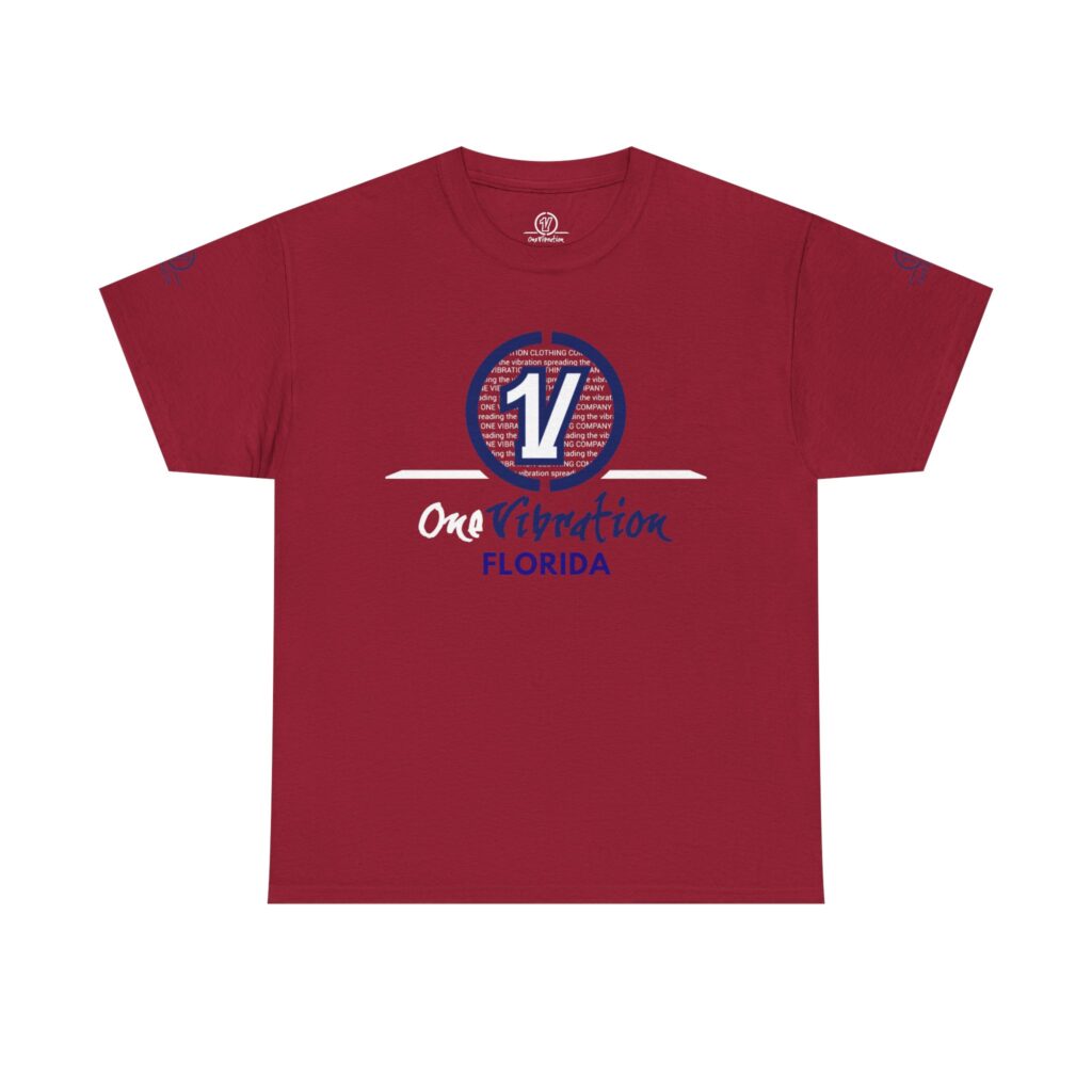 one vibration florida graphic tee — red beach vibes t shirt