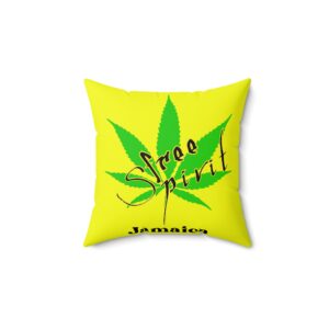 free spirit jamaica leaf decorative throw pillow — rasta inspired home accent