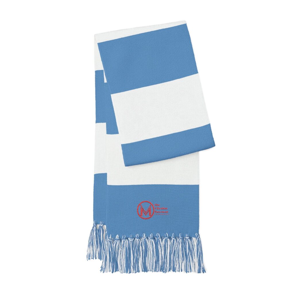 striped spectator scarf — one vibration movement fan scarf