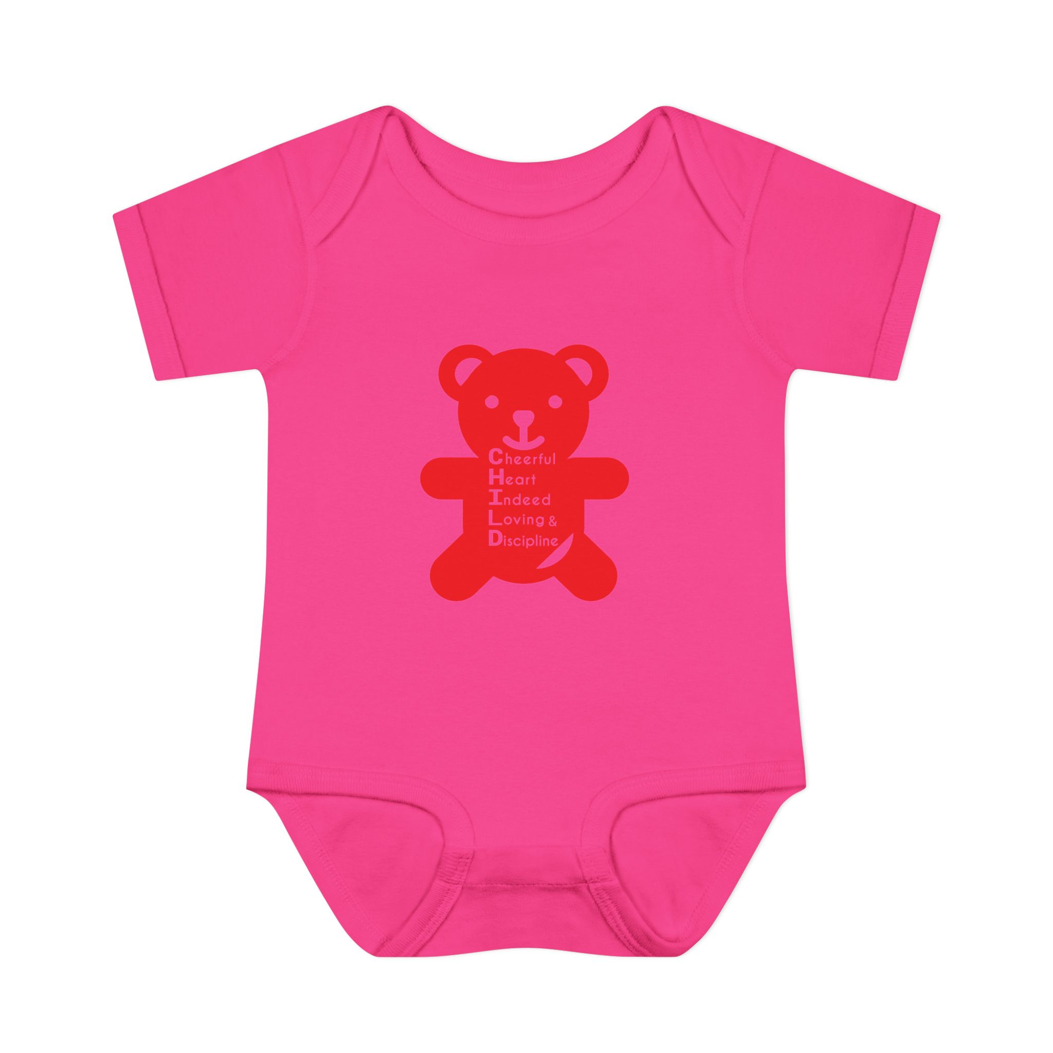 baby bodysuit — red teddy 'child graphic' infant onesie baby bodysuit — red teddy 'child graphic' infant onesie