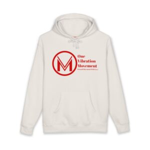 one vibration movement hoodie — minimalist red logo pullover