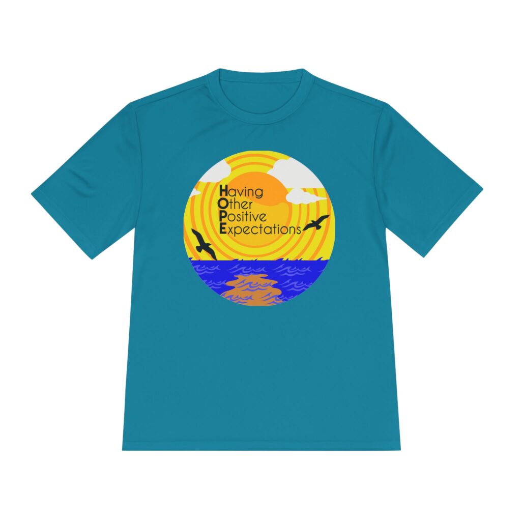 having other positive expectations tee — coastal sunrise motivational shirt