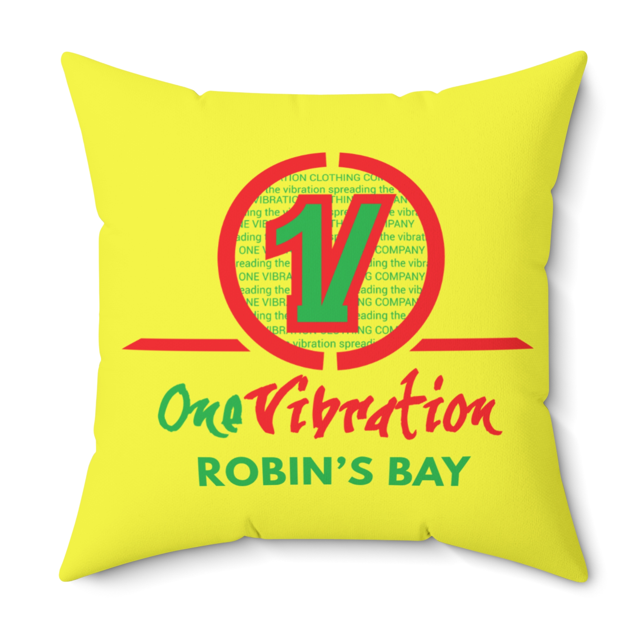 one vibration robin’s bay decorative pillow — reggae inspired logo throw pillow one vibration robin’s bay decorative pillow — reggae inspired logo throw pillow