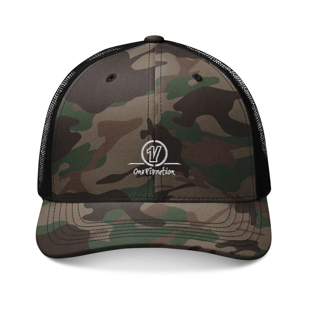 camo trucker hat — embroidered outdoors cap