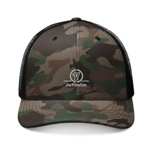 camo trucker hat — embroidered outdoors cap