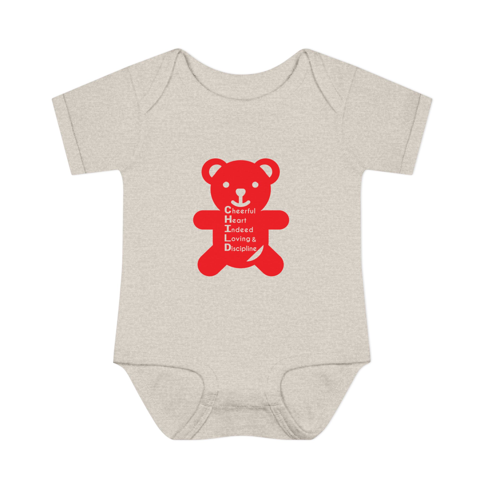 baby bodysuit — red teddy 'child graphic' infant onesie baby bodysuit — red teddy 'child graphic' infant onesie