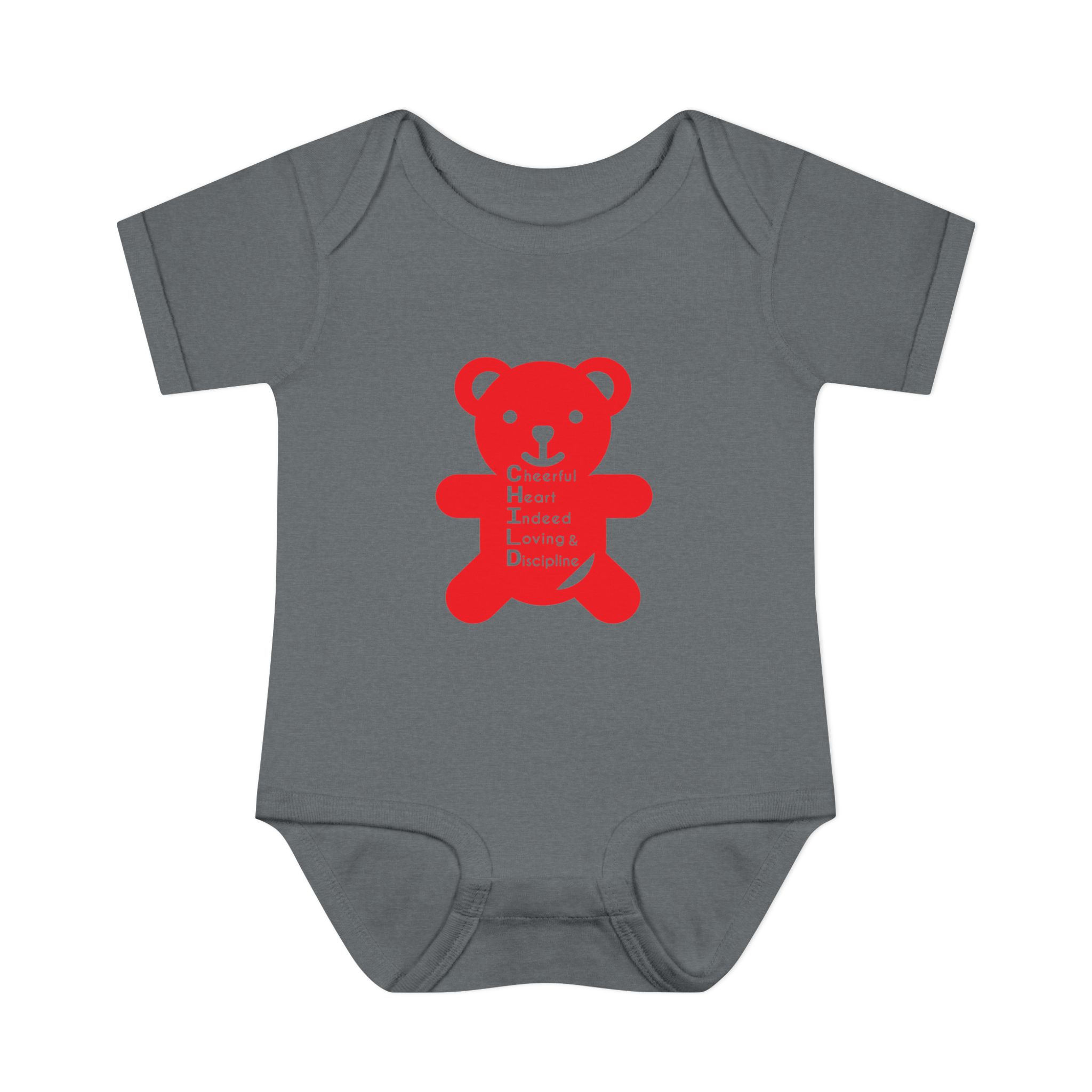 baby bodysuit — red teddy 'child graphic' infant onesie baby bodysuit — red teddy 'child graphic' infant onesie
