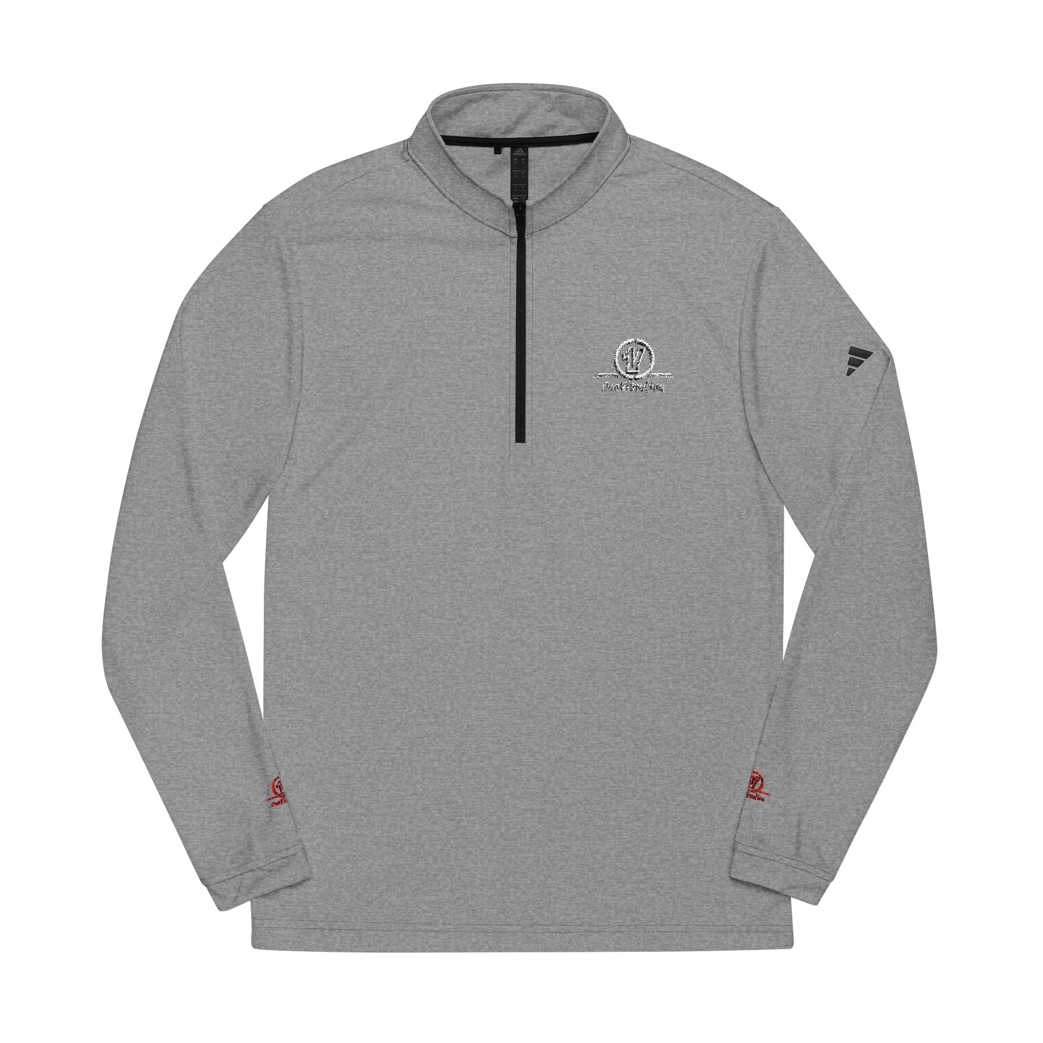 embroidered grey quarter zip pullover — performance adidas® golf top embroidered grey quarter zip pullover — performance adidas® golf top