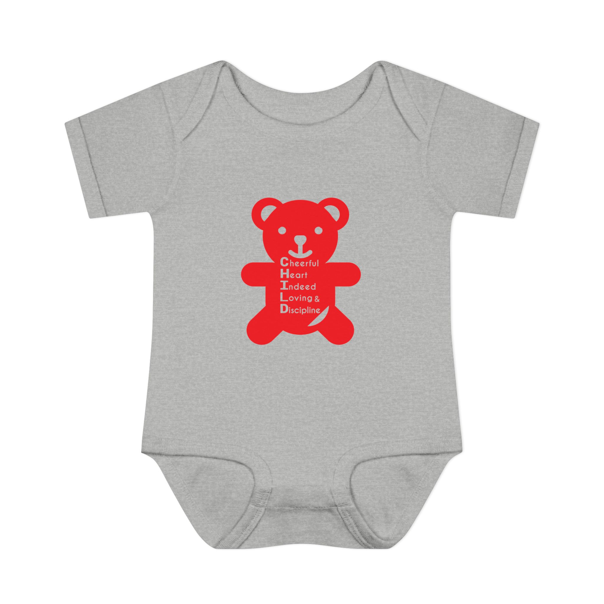 baby bodysuit — red teddy 'child graphic' infant onesie baby bodysuit — red teddy 'child graphic' infant onesie