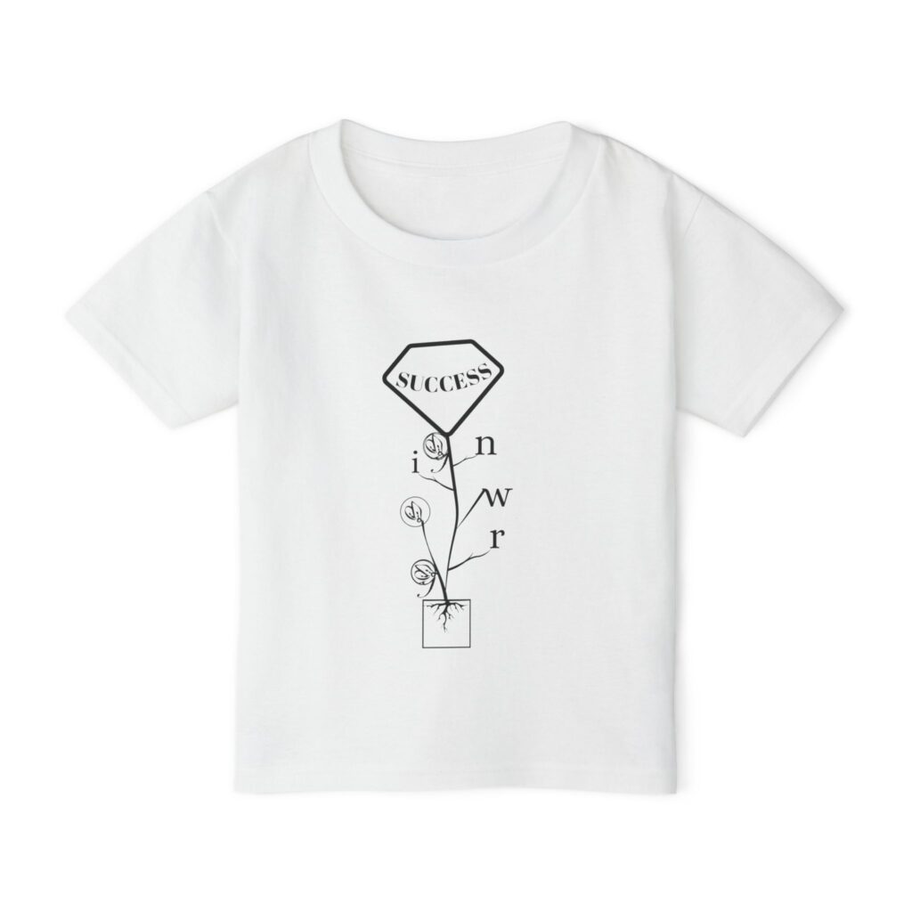 toddler t shirt — minimal 'success' flower line art