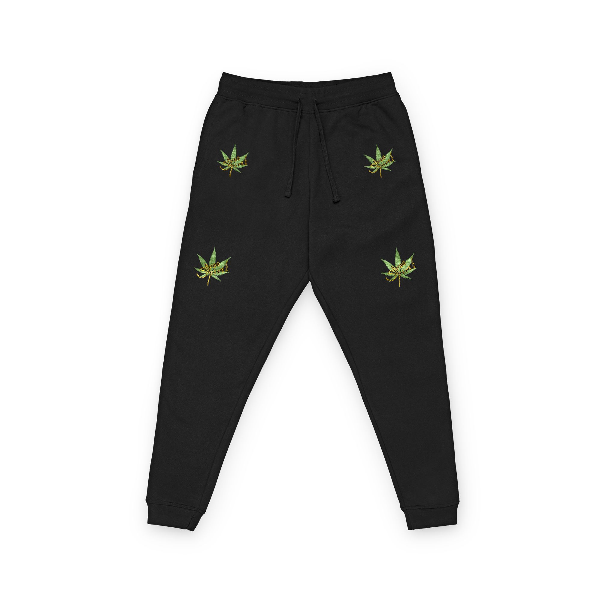 embroidered cannabis leaf joggers – relaxed fleece sweatpants embroidered cannabis leaf joggers – relaxed fleece sweatpants