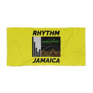 rhythm jamaica beach towel — reggae wave graphic beach & pool towel