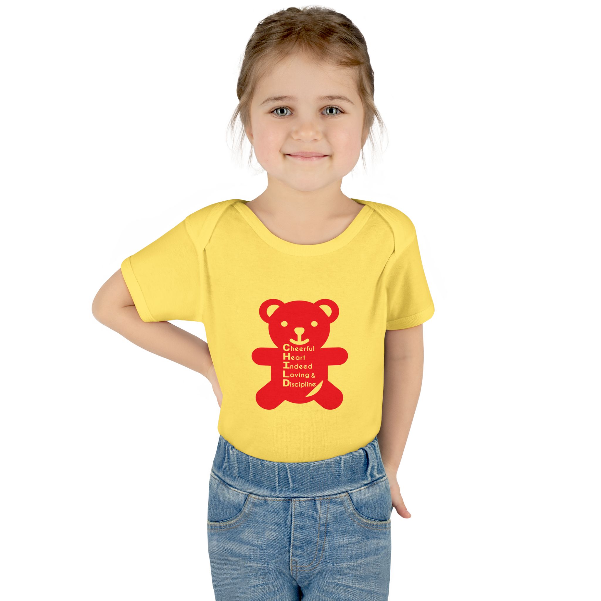 baby bodysuit — red teddy 'child graphic' infant onesie baby bodysuit — red teddy 'child graphic' infant onesie