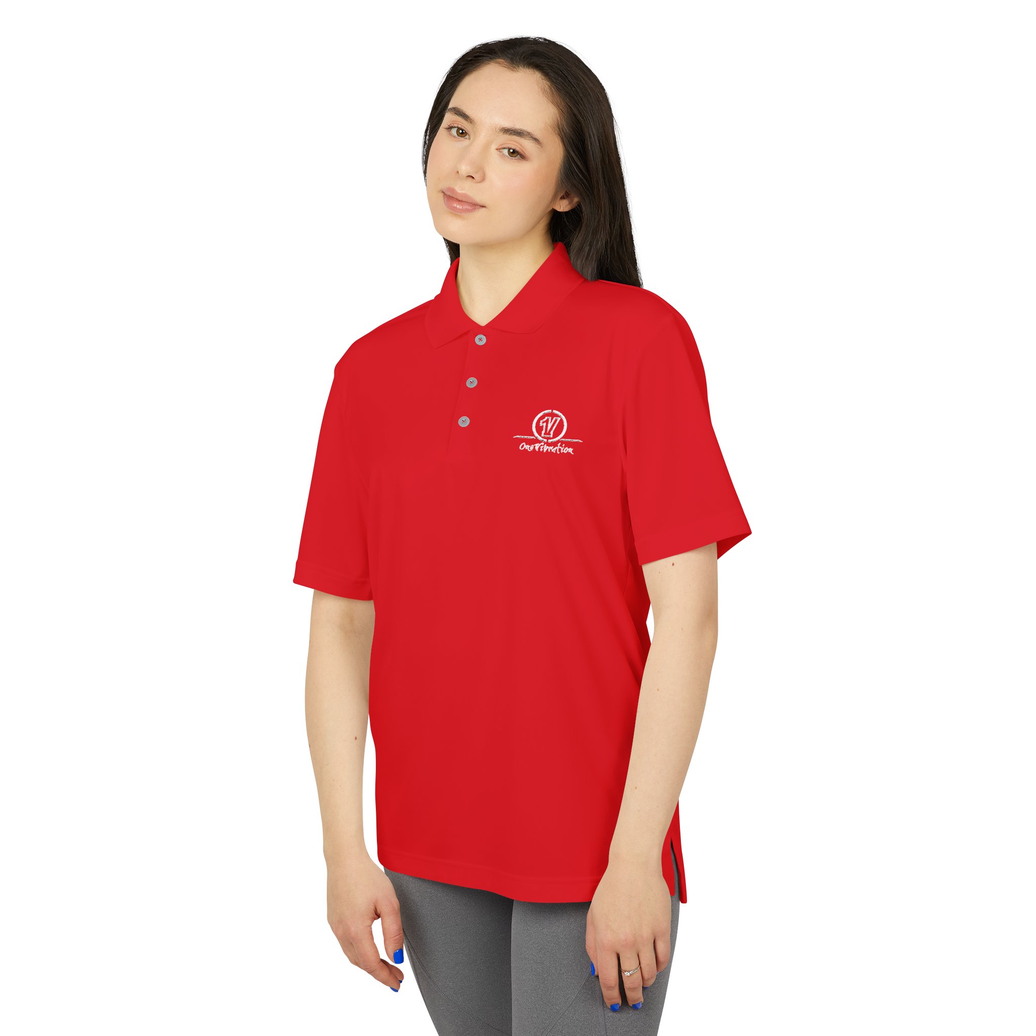 performance polo — high‑visibility orange with subtle white logo performance polo — high‑visibility orange with subtle white logo