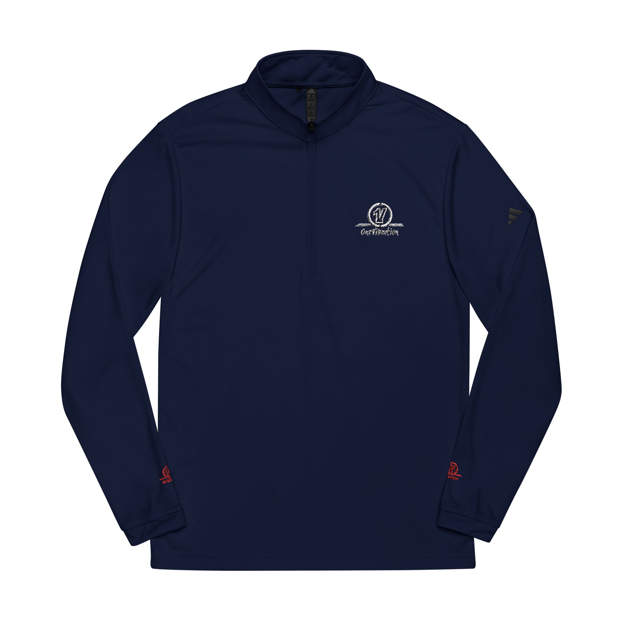 embroidered grey quarter zip pullover — performance adidas® golf top embroidered grey quarter zip pullover — performance adidas® golf top