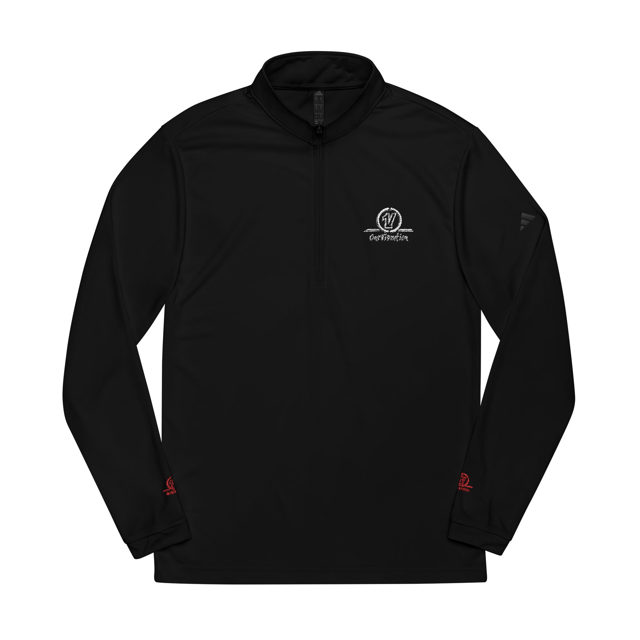 embroidered grey quarter zip pullover — performance adidas® golf top embroidered grey quarter zip pullover — performance adidas® golf top
