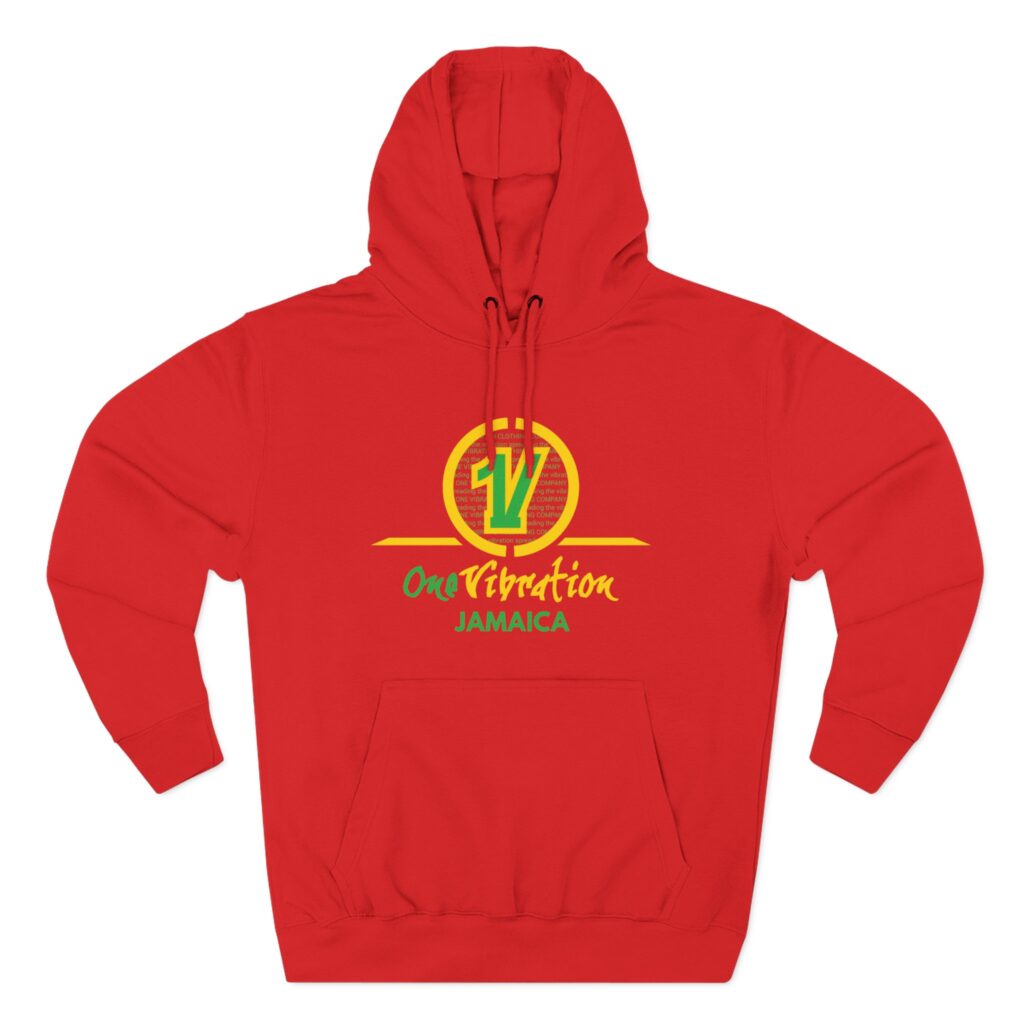 jamaica one vibration logo hoodie — casual fleece pullover