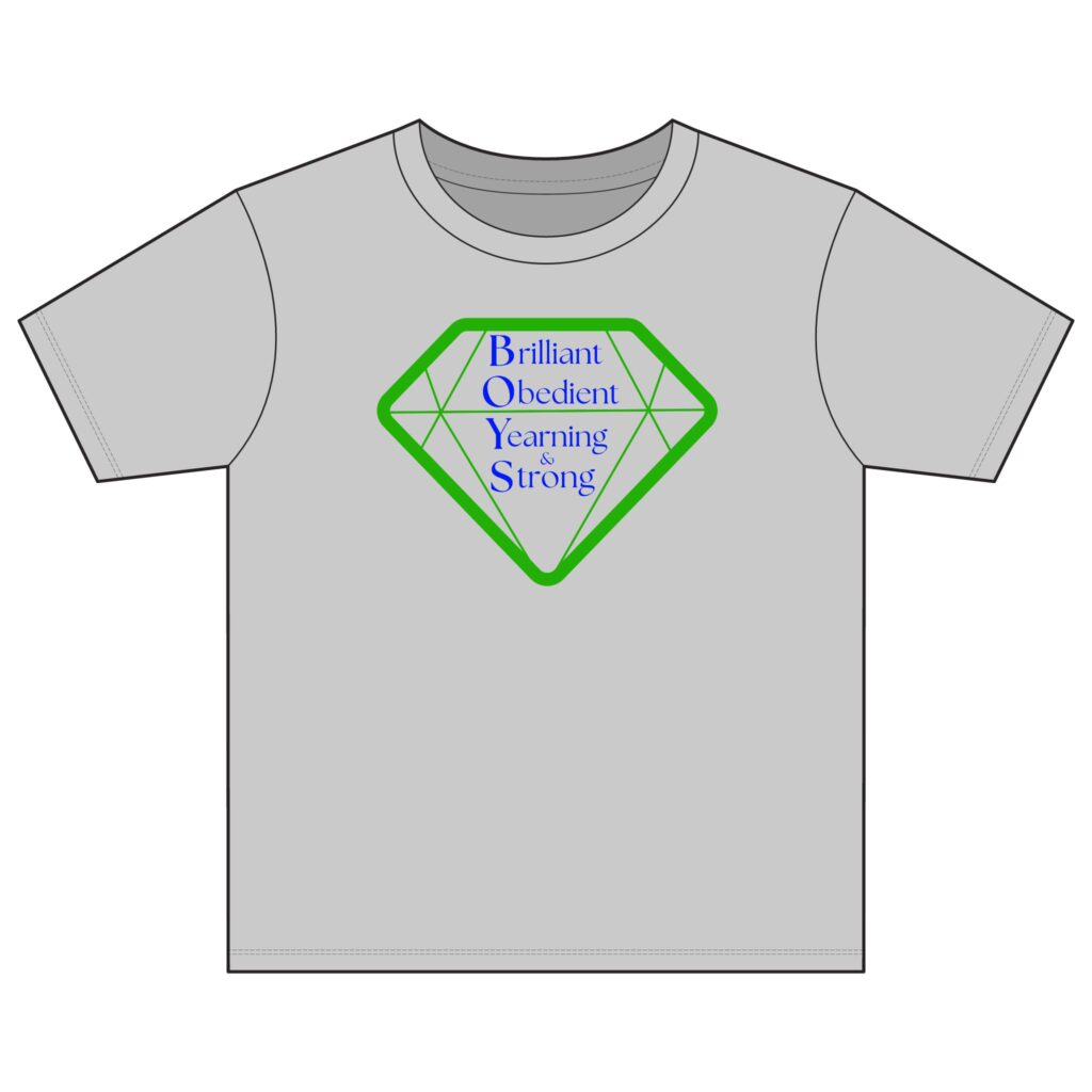 youth tee — diamond traits design: "brilliant obedient yearning strong"