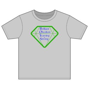 youth tee — diamond traits design: "brilliant obedient yearning strong"